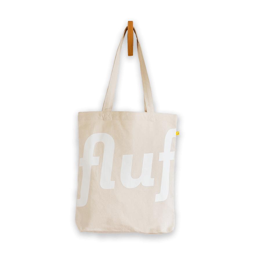 Classic Tote Fluf Logo White