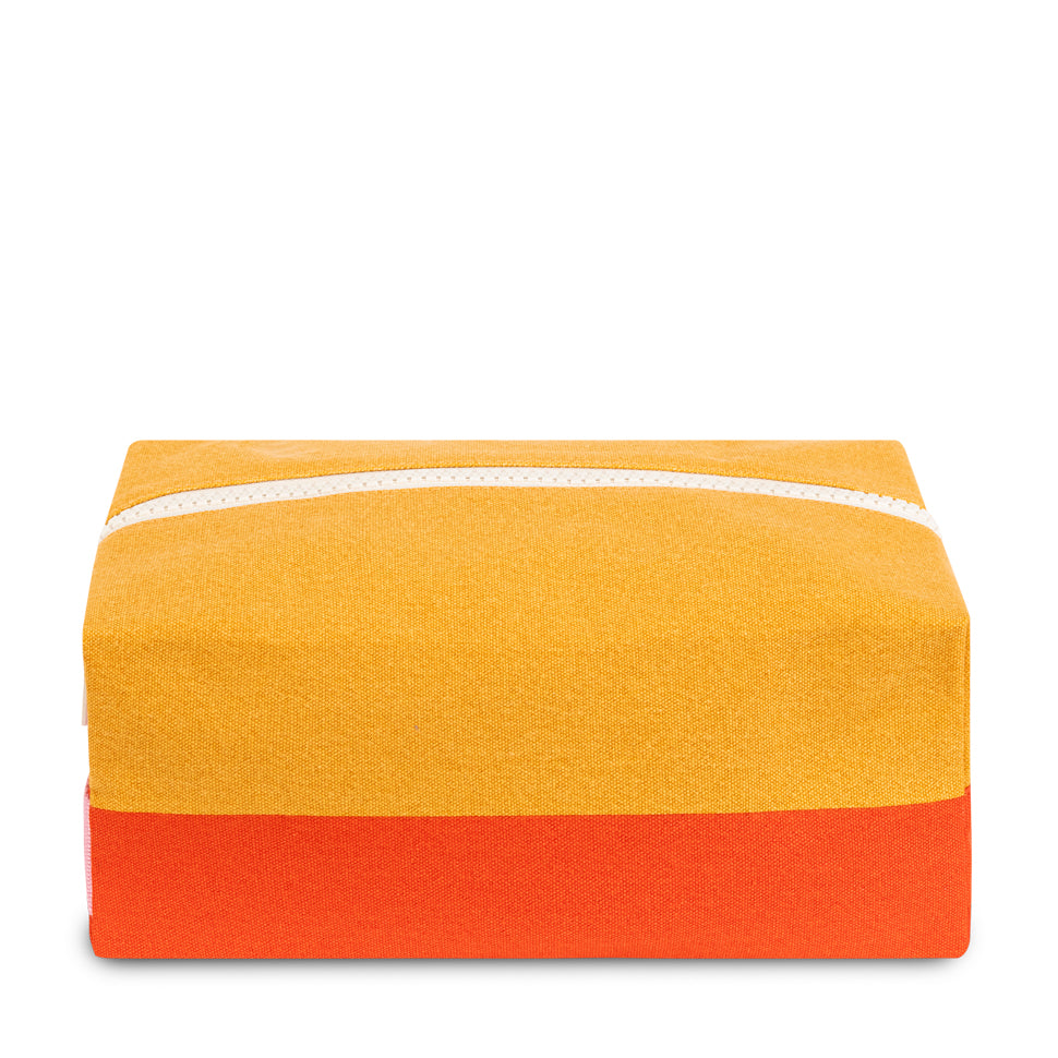 Organic cotton travel kit in red and orange colorblock