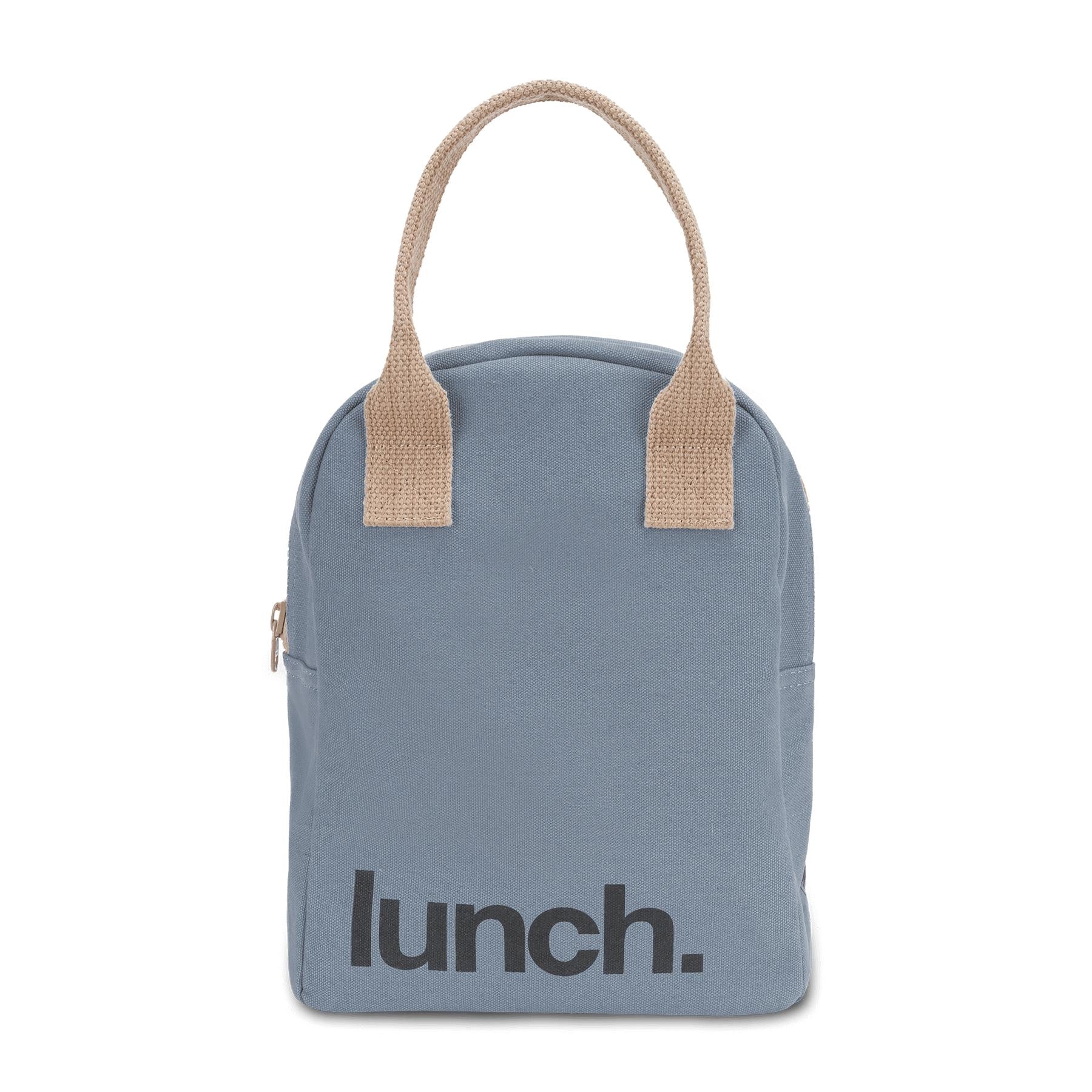 Organic Zipper Lunch bag Lunch Blue for Work School By Fluf