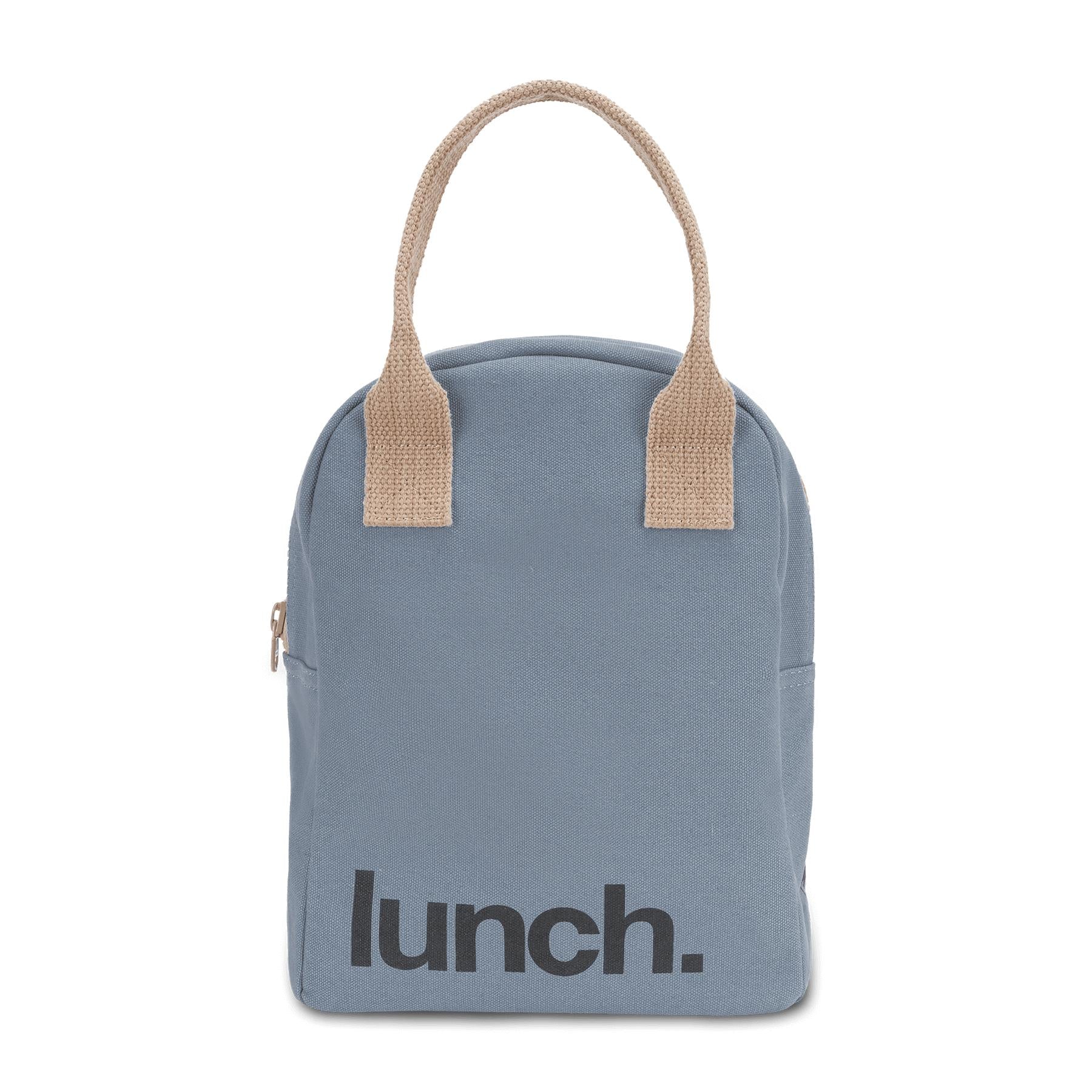 Blue zipper lunch bag by Fluf