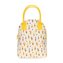 Organic cotton zipper lunch bag with ice cream cones