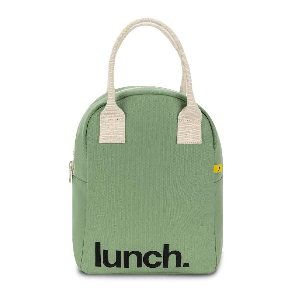 Green zipper lunch bag by Fluf
