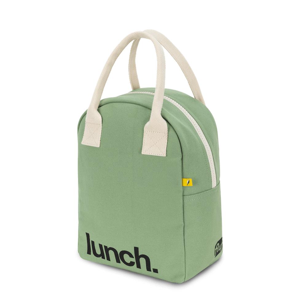 Eco friendly green zipper lunch bag by Fluf