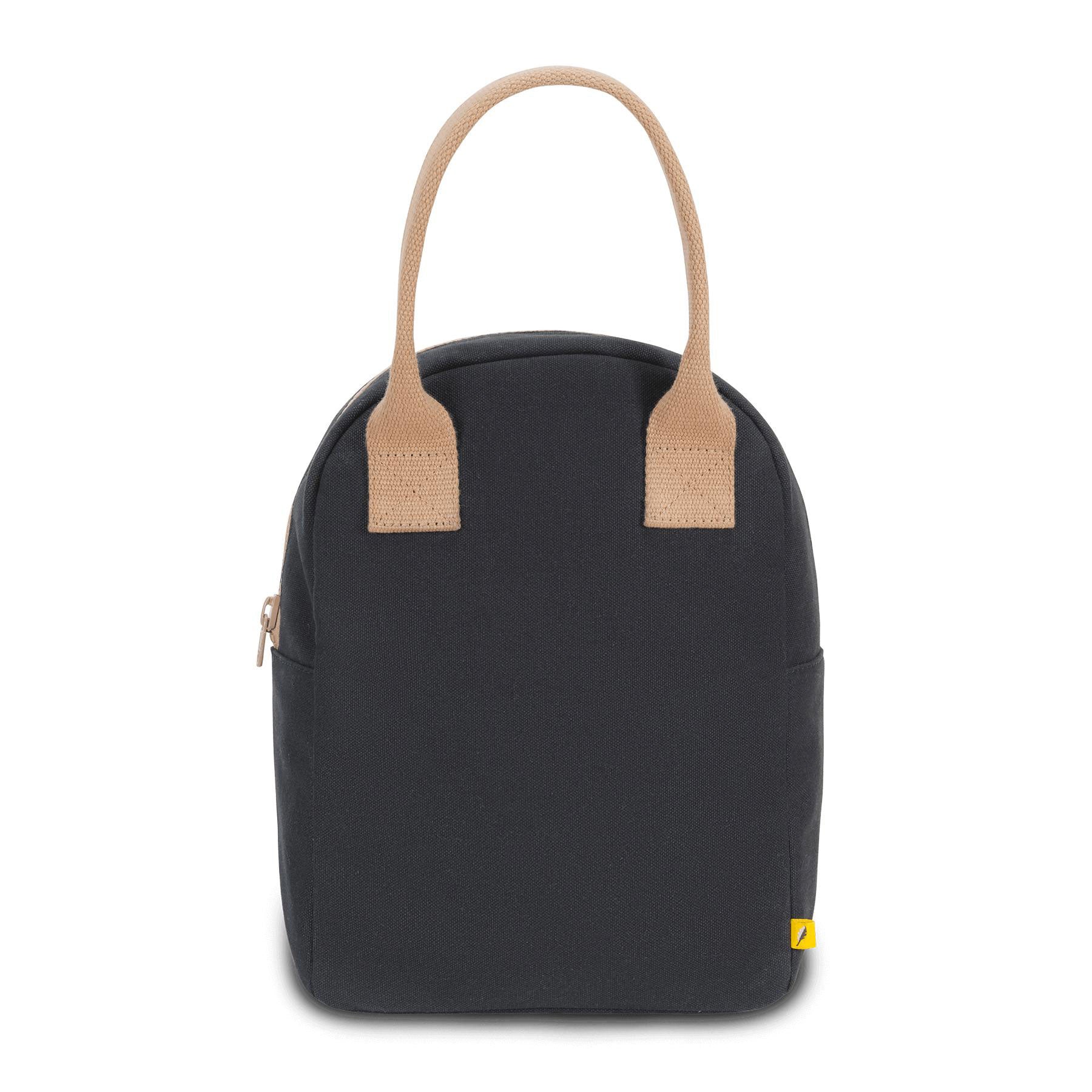 Sof black 'lunch' zipper lunch bag by Fluf usa