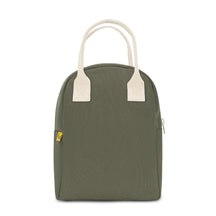 Dark Olive green zipper lunch bag by fluf