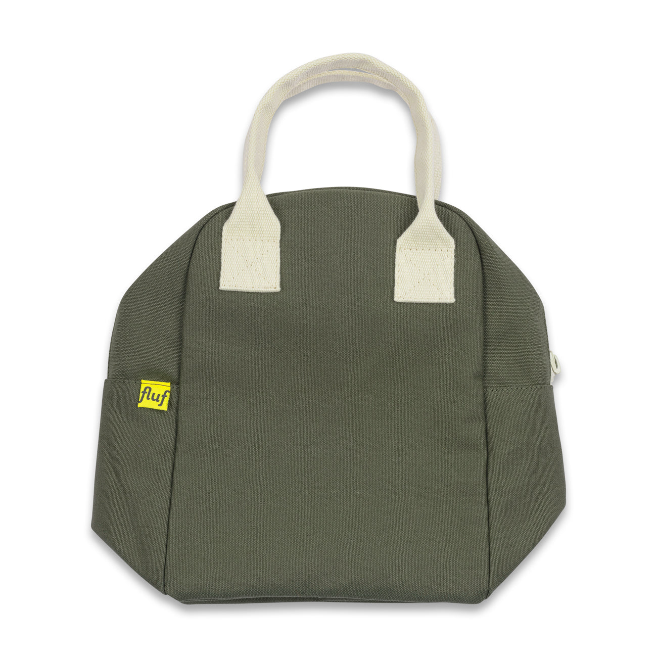 Compact Dark Olive green zipper lunch bag by fluf