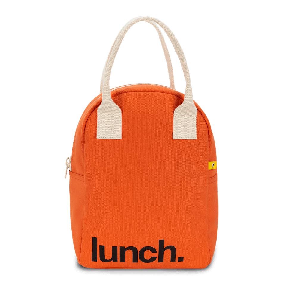 Orange red zipper lunch bag by fluf