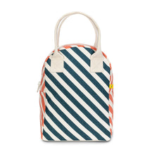 zipper blue and white striped lunch bag by Fluf