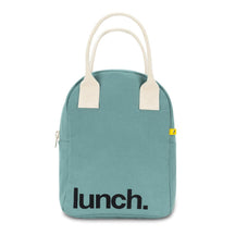 'lunch' lunch bag in teal color by fluf