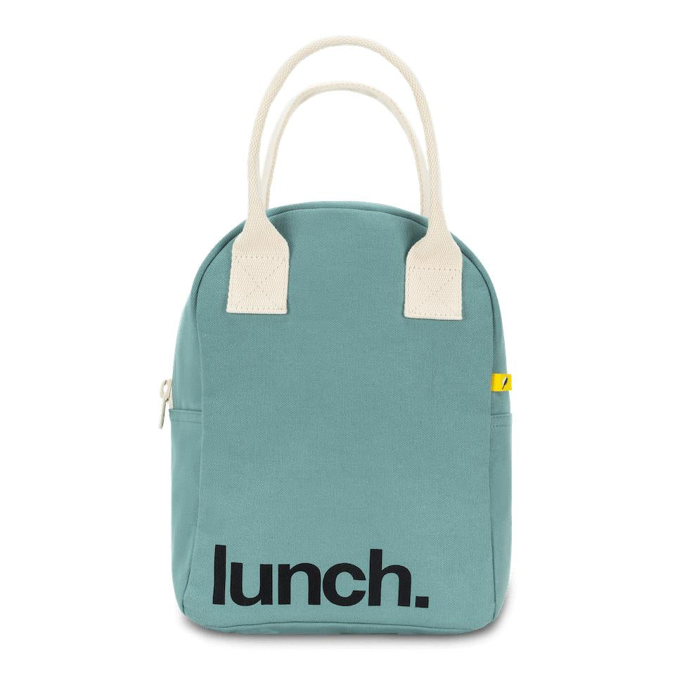 'lunch' lunch bag in teal color by fluf