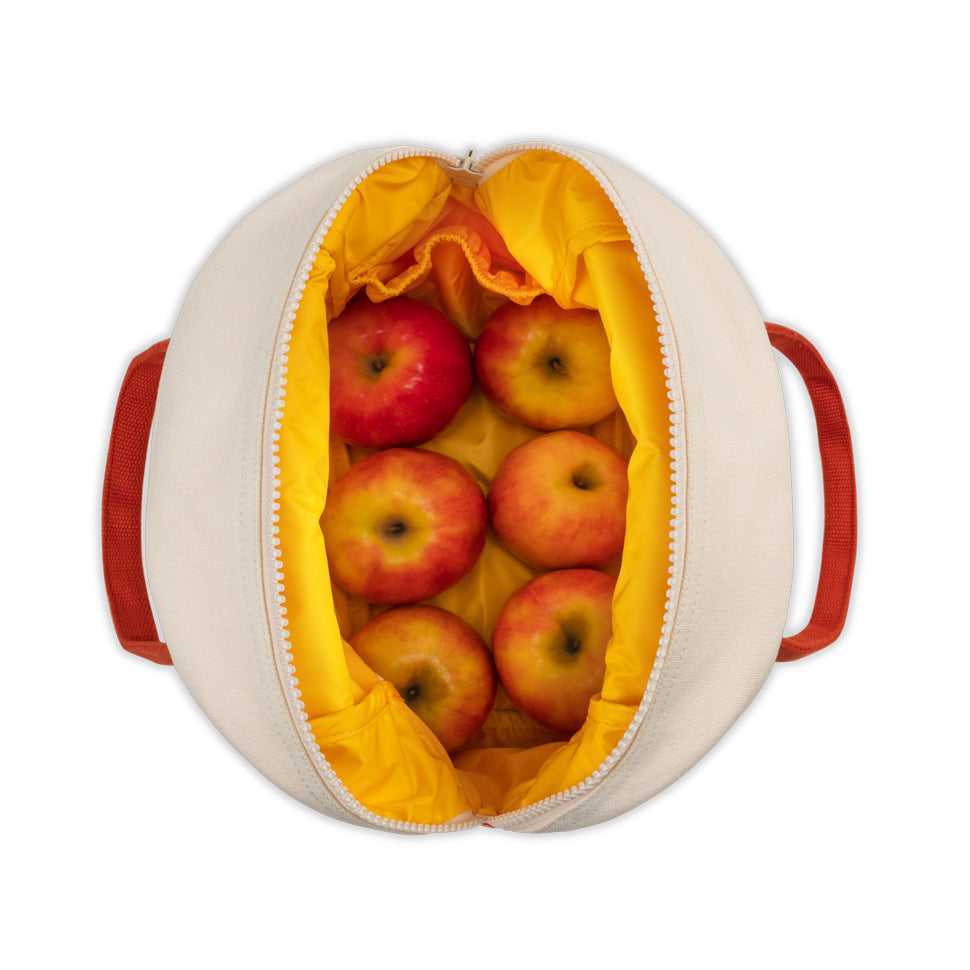 Organic cotton zipper lunch bag with thank you text