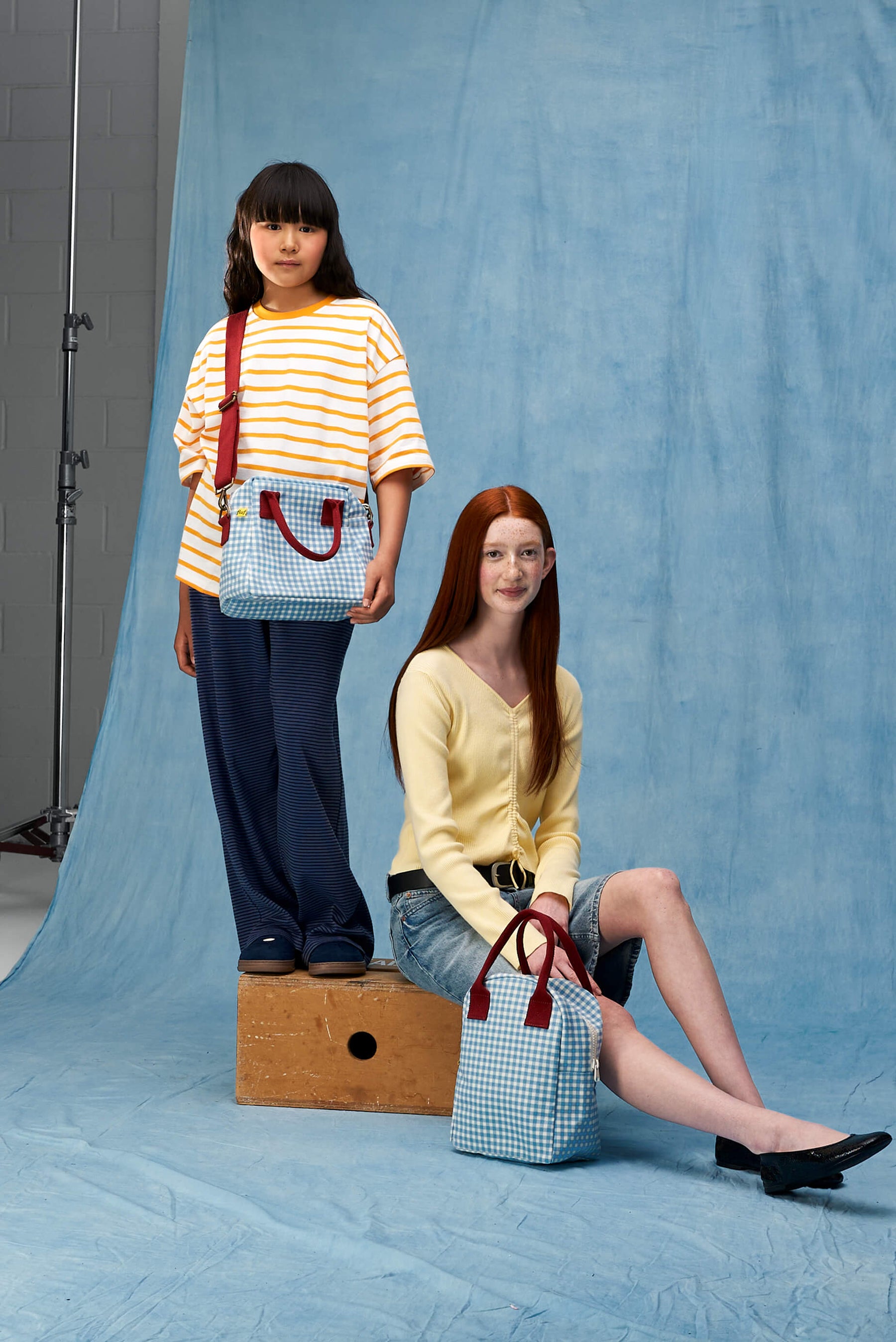 Lunch Clutch - Gingham Sky