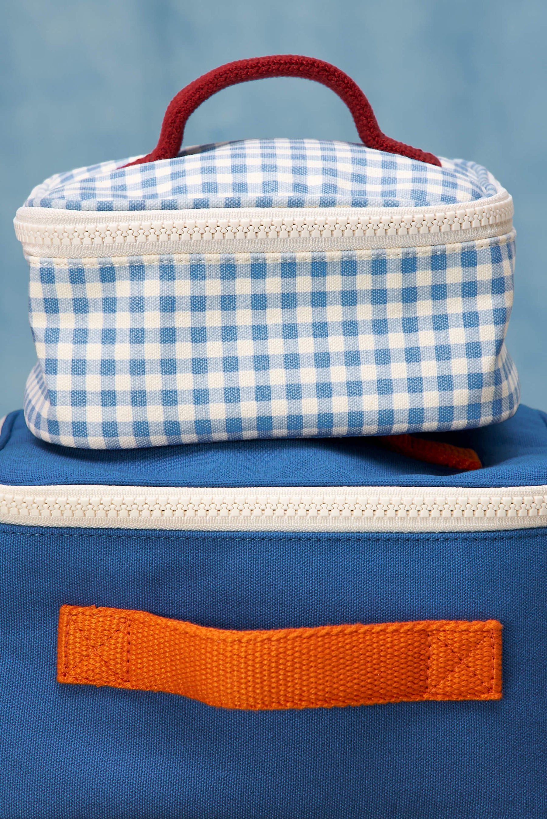 Mini Zip Cube - Gingham Sky