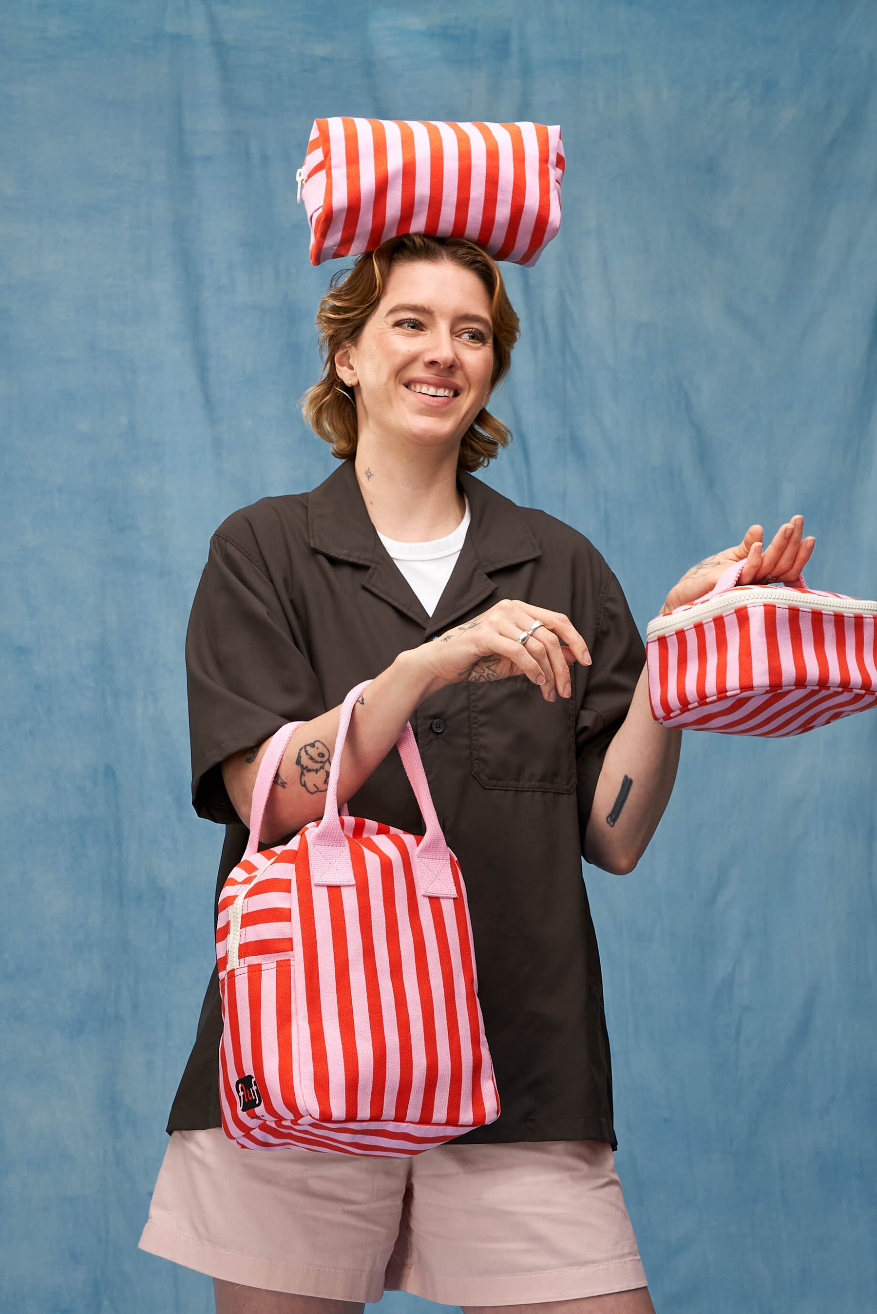 Zipper Lunch - Awning Stripe Pink