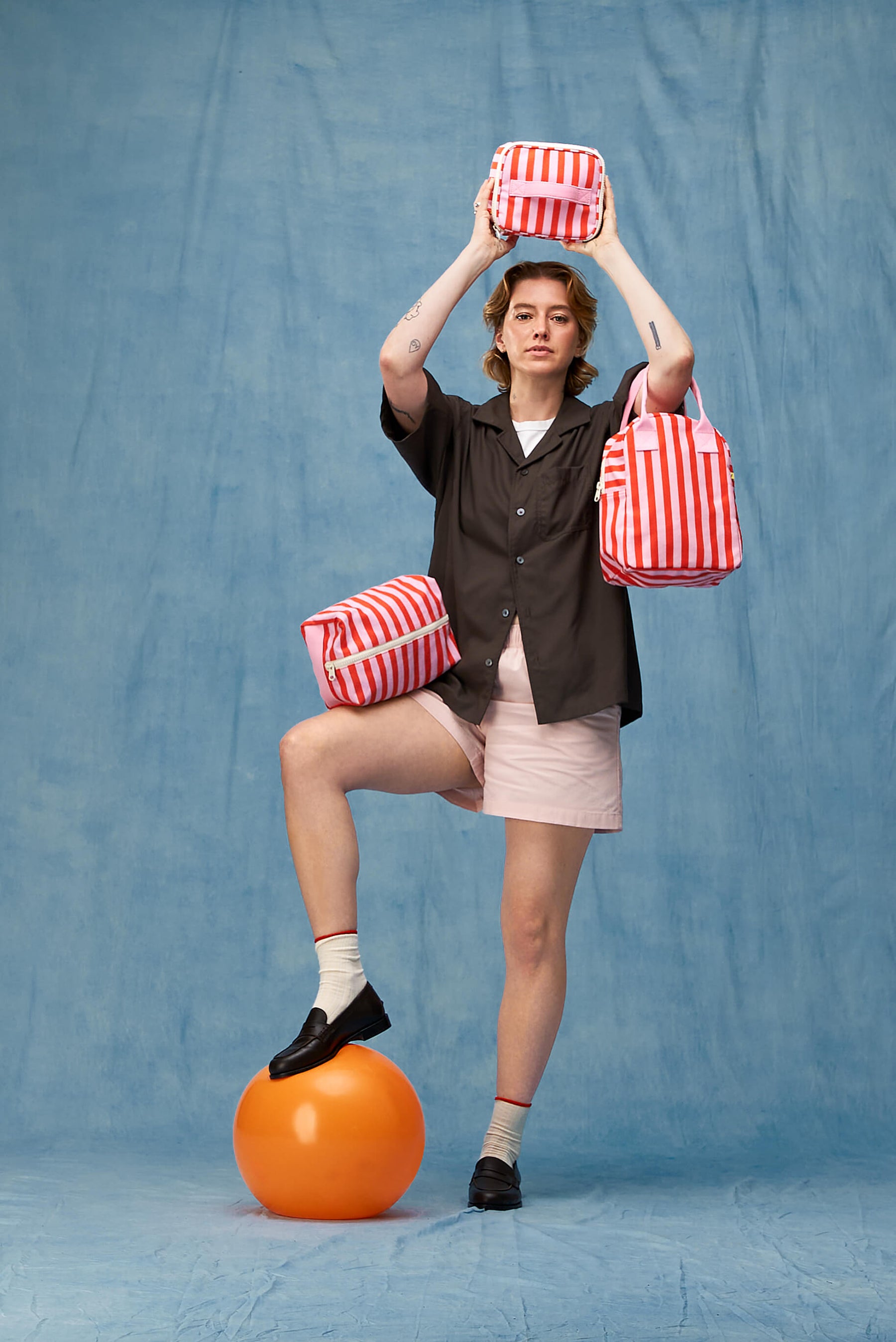 Zipper Lunch - Awning Stripe Pink