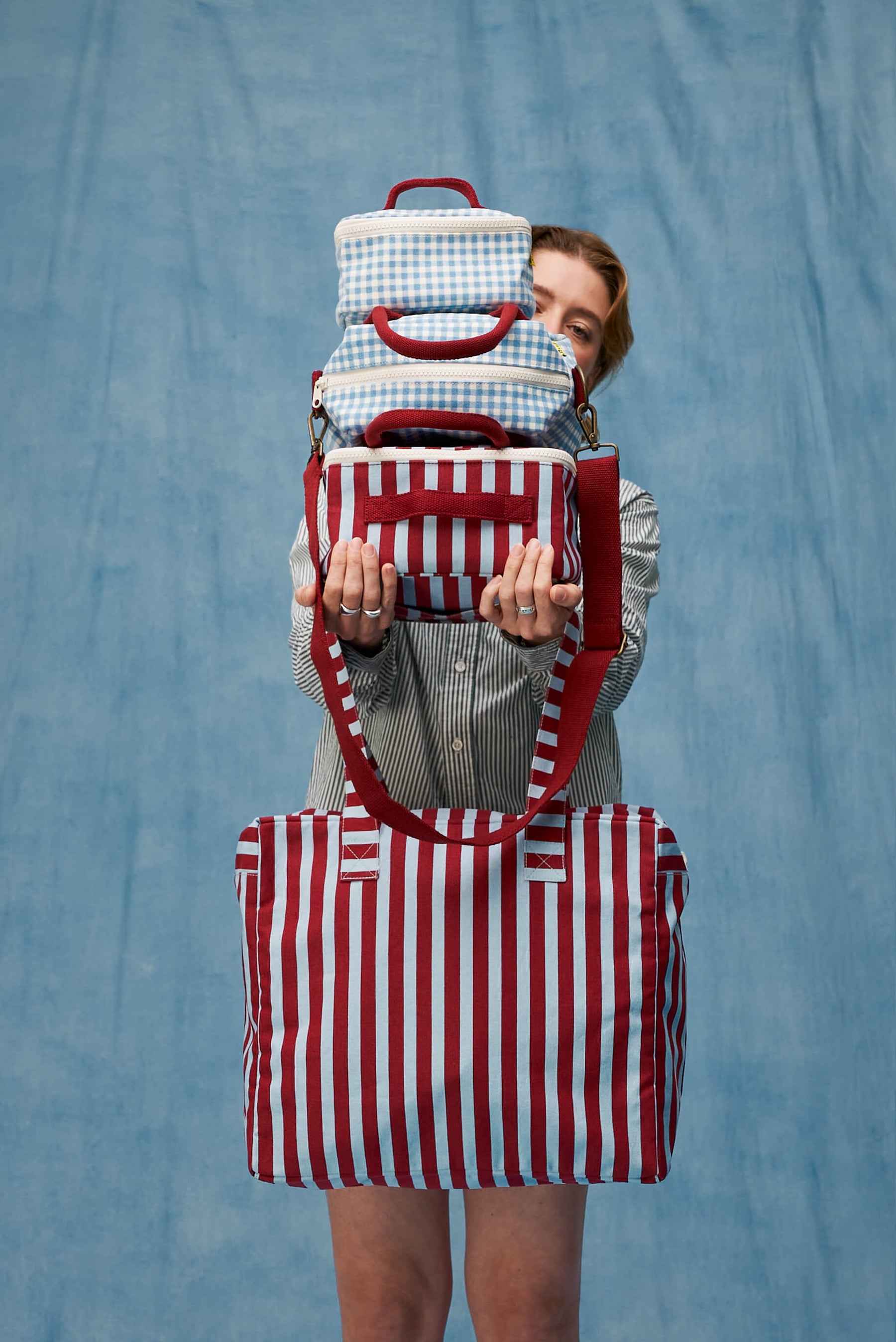 Daytrip Tote - Awning Stripe Chili Pepper