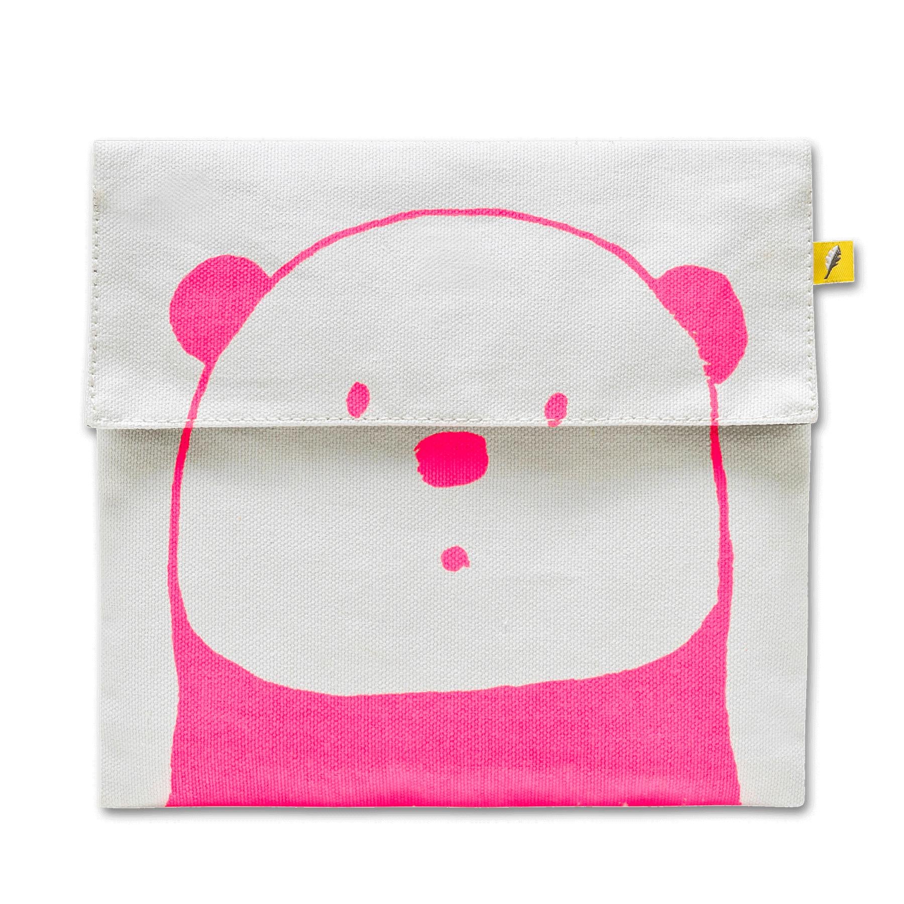 Pink Panda reusable square lunch bag