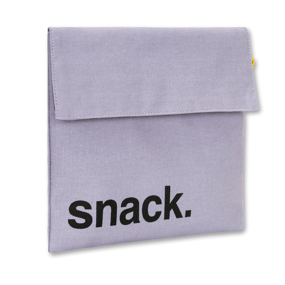 Ope Reusable and machine washable purple snack bag in a sandwich size. Part of Lunch