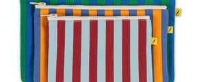 Set of 3 striped zipper pouches