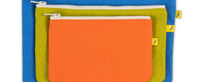 Set of 3 zipper pouches in solid colors