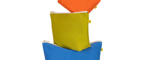 Zip Set of 3 - Solids Orange Citrus Cobalt