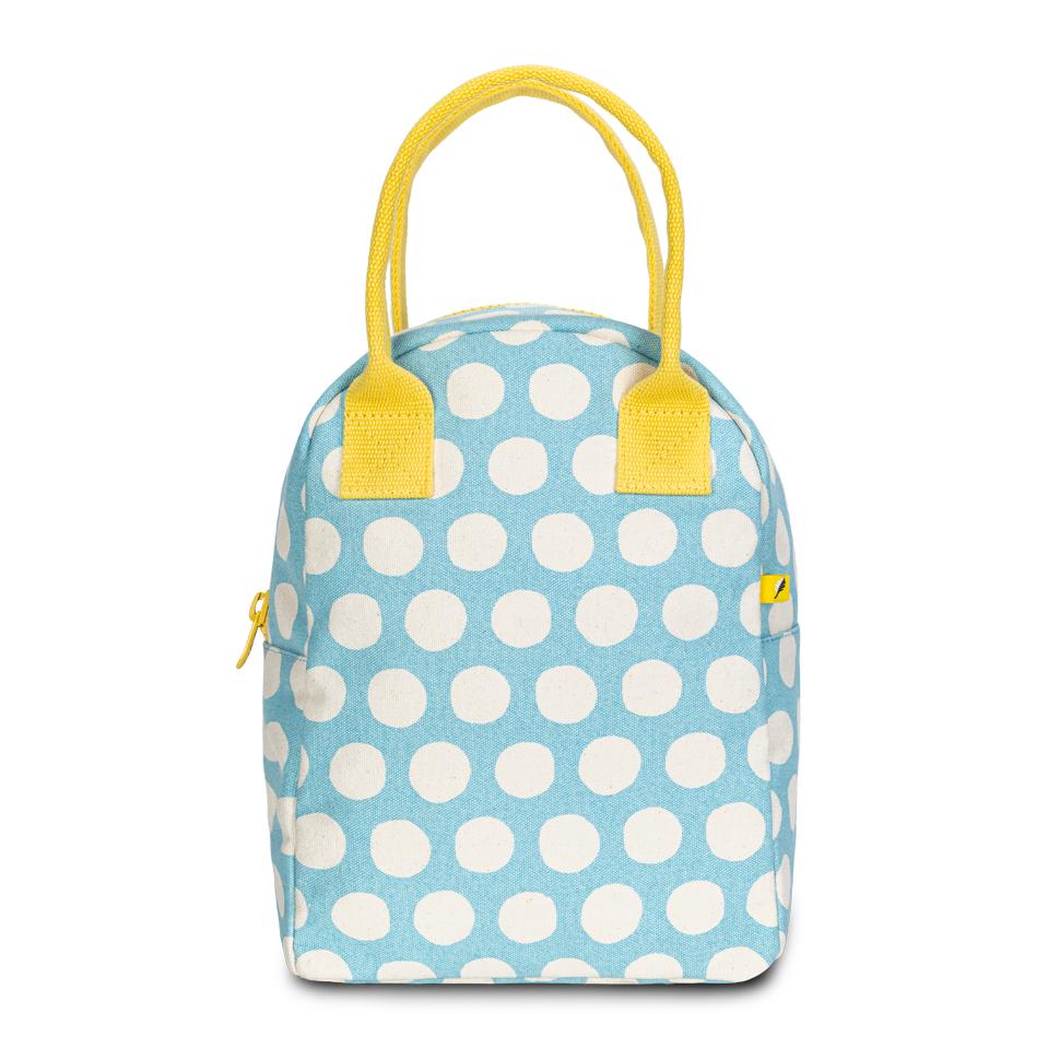 Blue and white polka dot lunch bag by fluf 