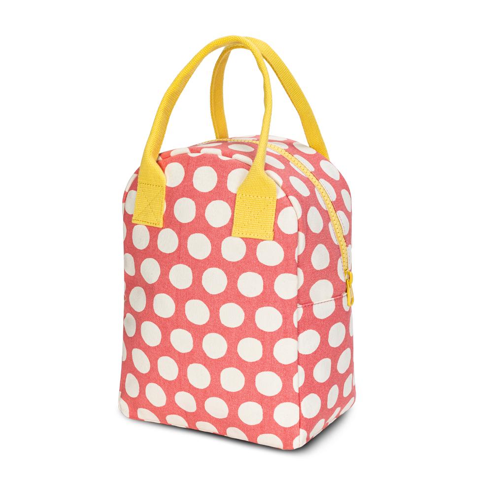 Pink polka dot lunch bag for kids by fluf 