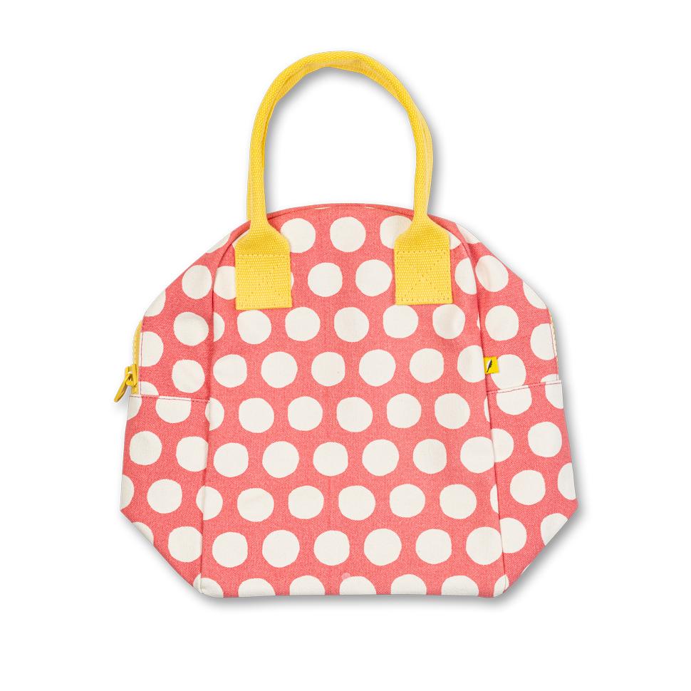 compact Pink polka dot lunch bag by fluf 