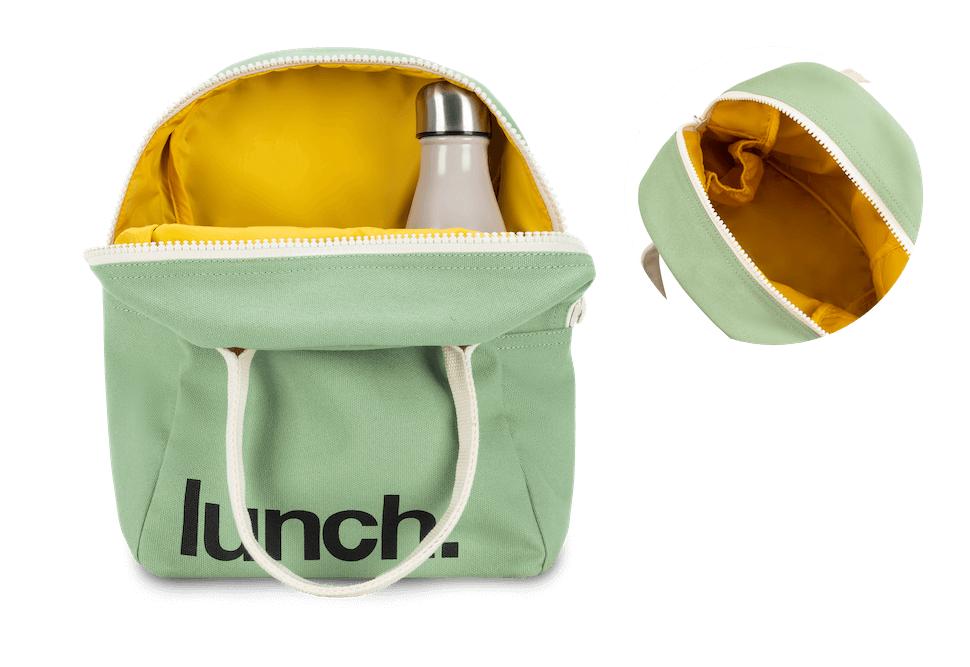 Eco Friendly green lunch bag with bottle holder by Fluf 