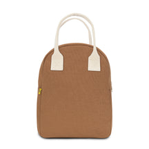 Zipper lunch bag in nutmeg brown color, made from certified organic and recycled materials  by Fluf