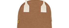 Zipper lunch bag in nutmeg brown color, made from certified organic and recycled materials  by Fluf