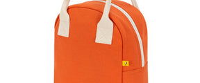 Organic Orange red zipper lunch bag by fluf 