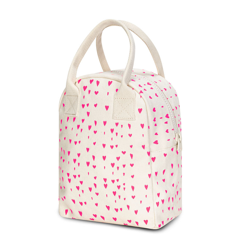 Pink Tiny hearts lunch bag by fluf. Food safe for kids