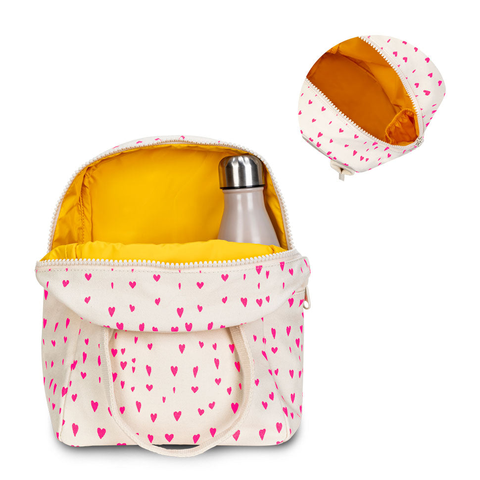 Tiny hearts lunch bag with bottle holder by Fluf