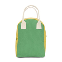 green and yellow zipper lunch bag by Fluf 