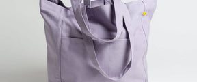 big box tote bag lavender lilac purple pockets