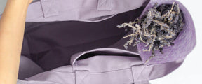 big box tote bag lavender lilac purple pockets