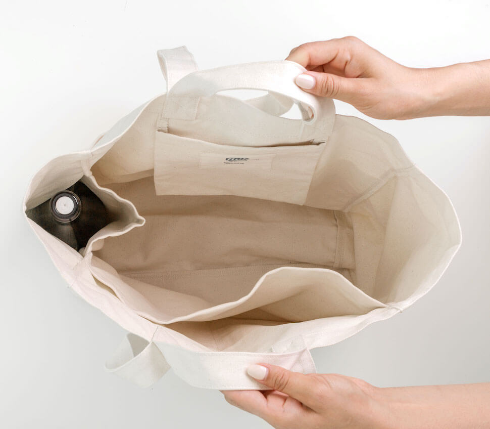 big box tote bag natural white cream simple pockets