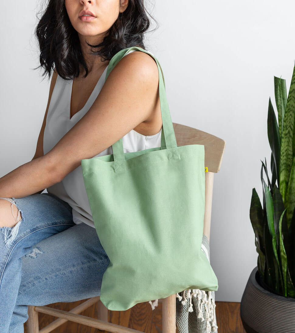 classic tote bag green moss matcha