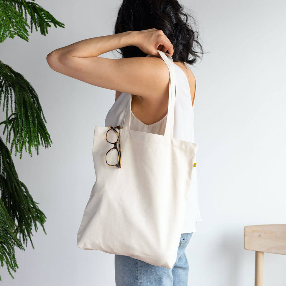 classic tote bag natural white cream plain simple