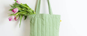 Tote bag green moss matcha puffer puffy quilted