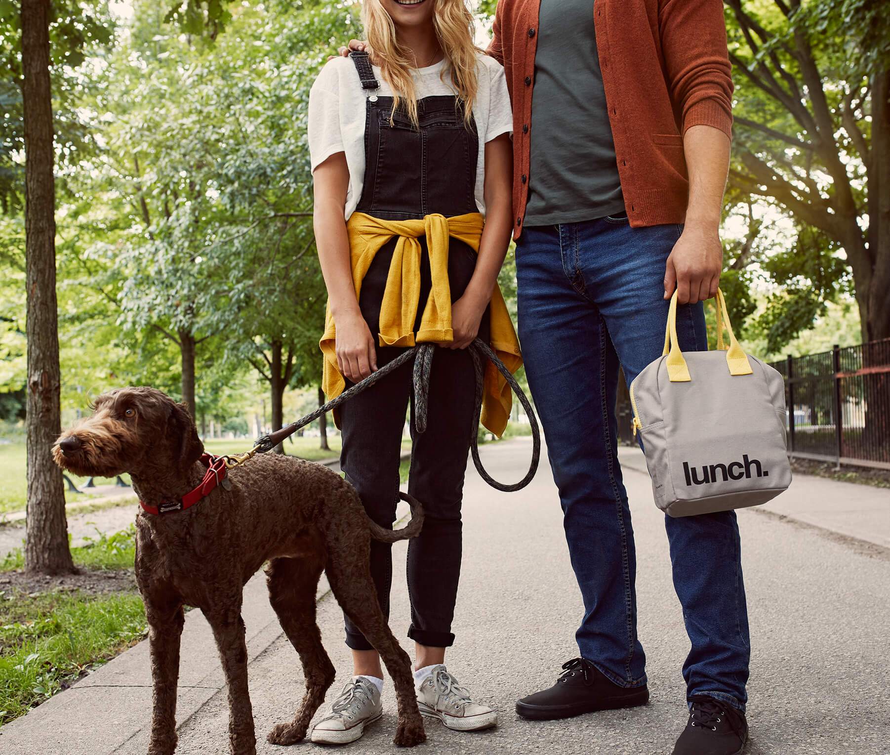 Lunch' Grey / Yellow Lunch Bag for men