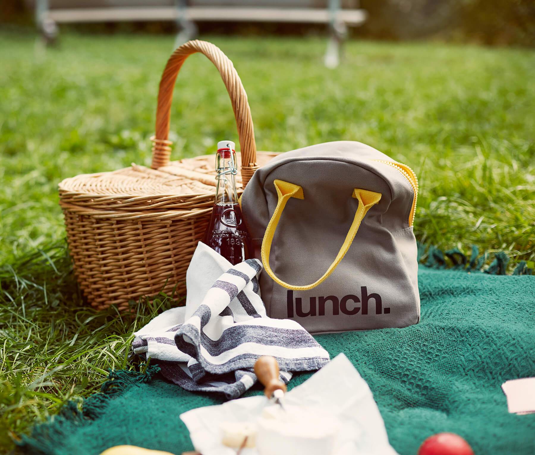 Lunch' Grey / Yellow eco friendly Lunch Bag 